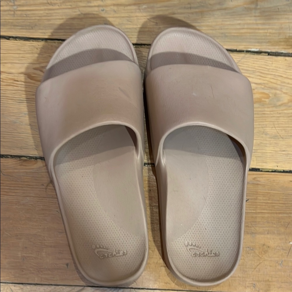 Archies Women's Tan Slide Sandals